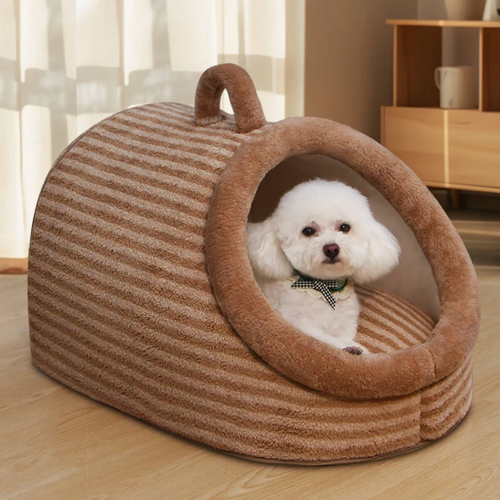 狗窝四季通用狗垫子房子型狗床半封闭式猫窝冬季保暖狗屋宠物用品