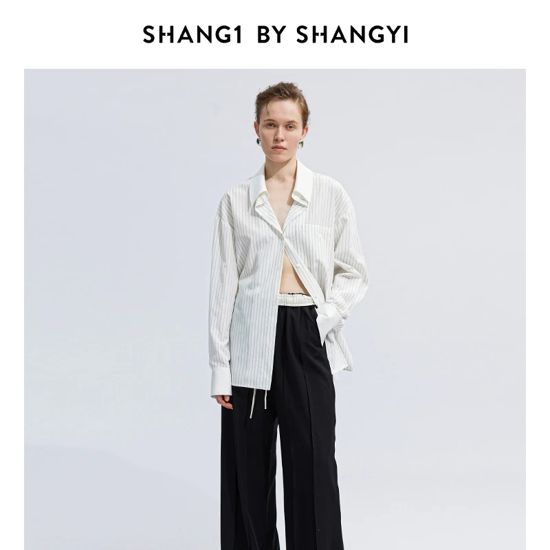 SHANG1 BY SHANG YI撞色条纹衬衫S24AT32