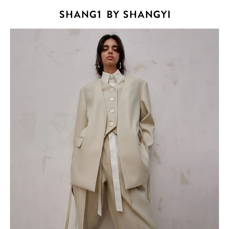 SHANG1 BY SHANG YI假两件马甲西服S23BJ16