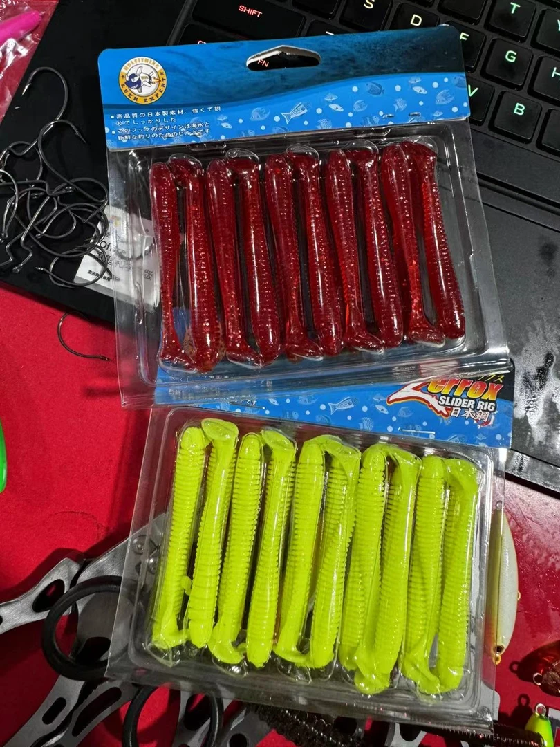 【3盒】浮水螺纹T尾路亚饵翘嘴鳜鱼鲈鱼