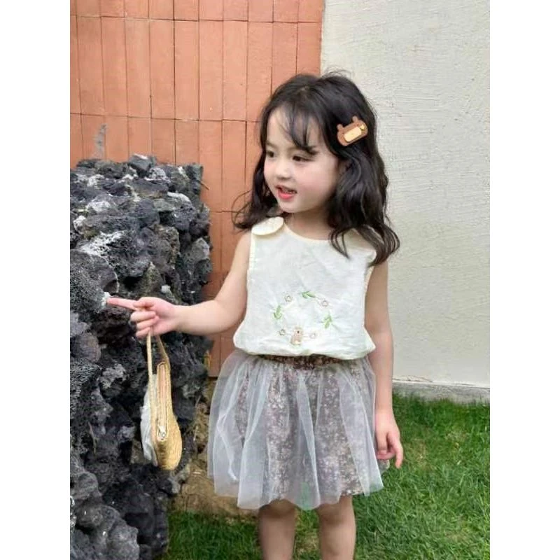 A12~背心碎花裙套装8523