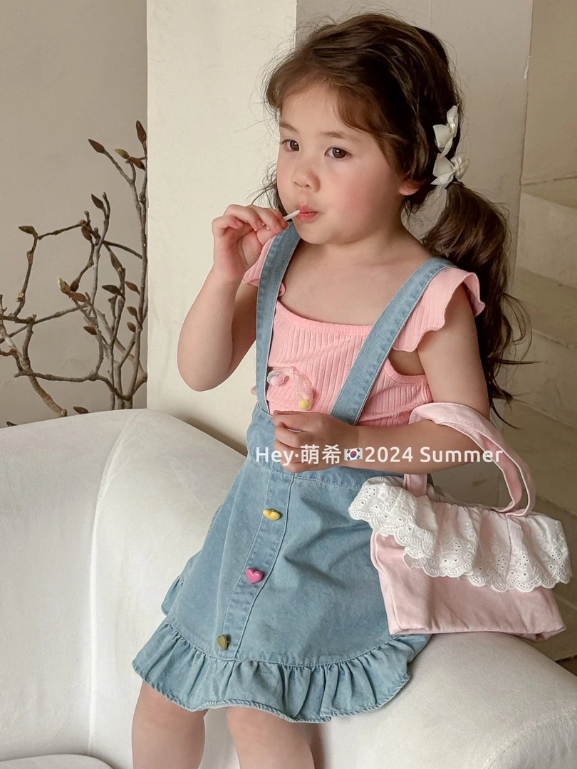 萌希~毛球蝴蝶结背心款号928（粉色）