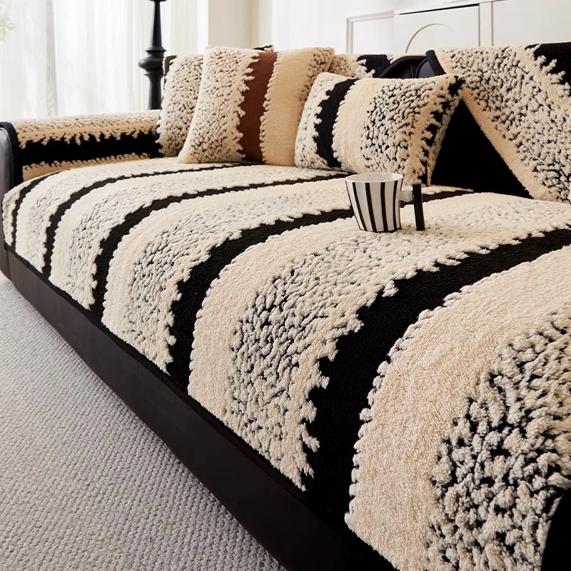 沙发垫毛绒秋冬季2025新款高档保暖轻奢直排防滑坐垫沙发套罩盖布