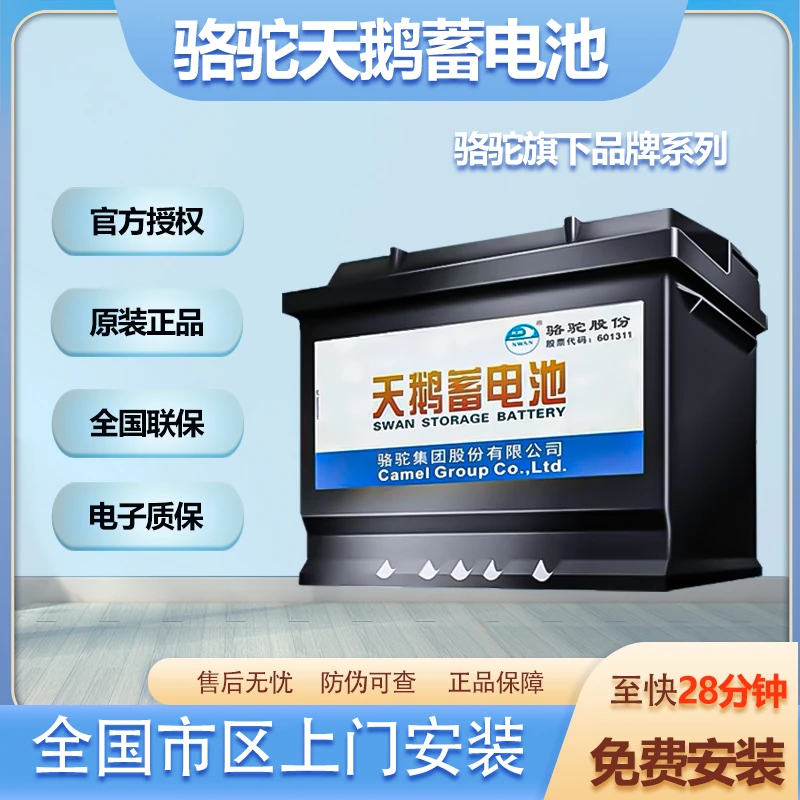 骆驼旗下天鹅电瓶55519 马自达3福克斯嘉年华翼博传祺名爵12V55AH