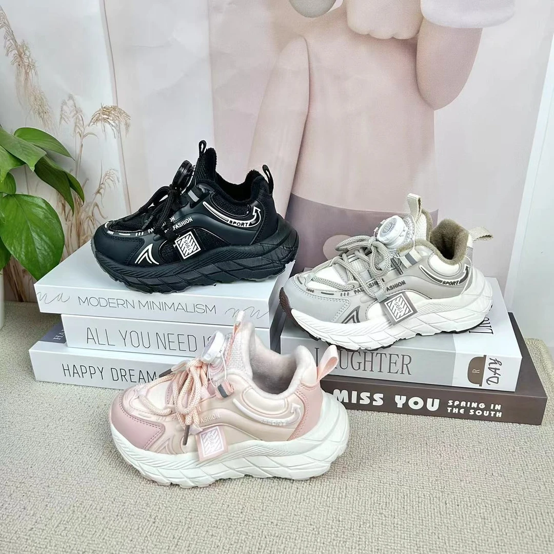 2023新款602儿童女童加绒百搭时尚透气厚底潮鞋保暖舒适ins鞋鞋子