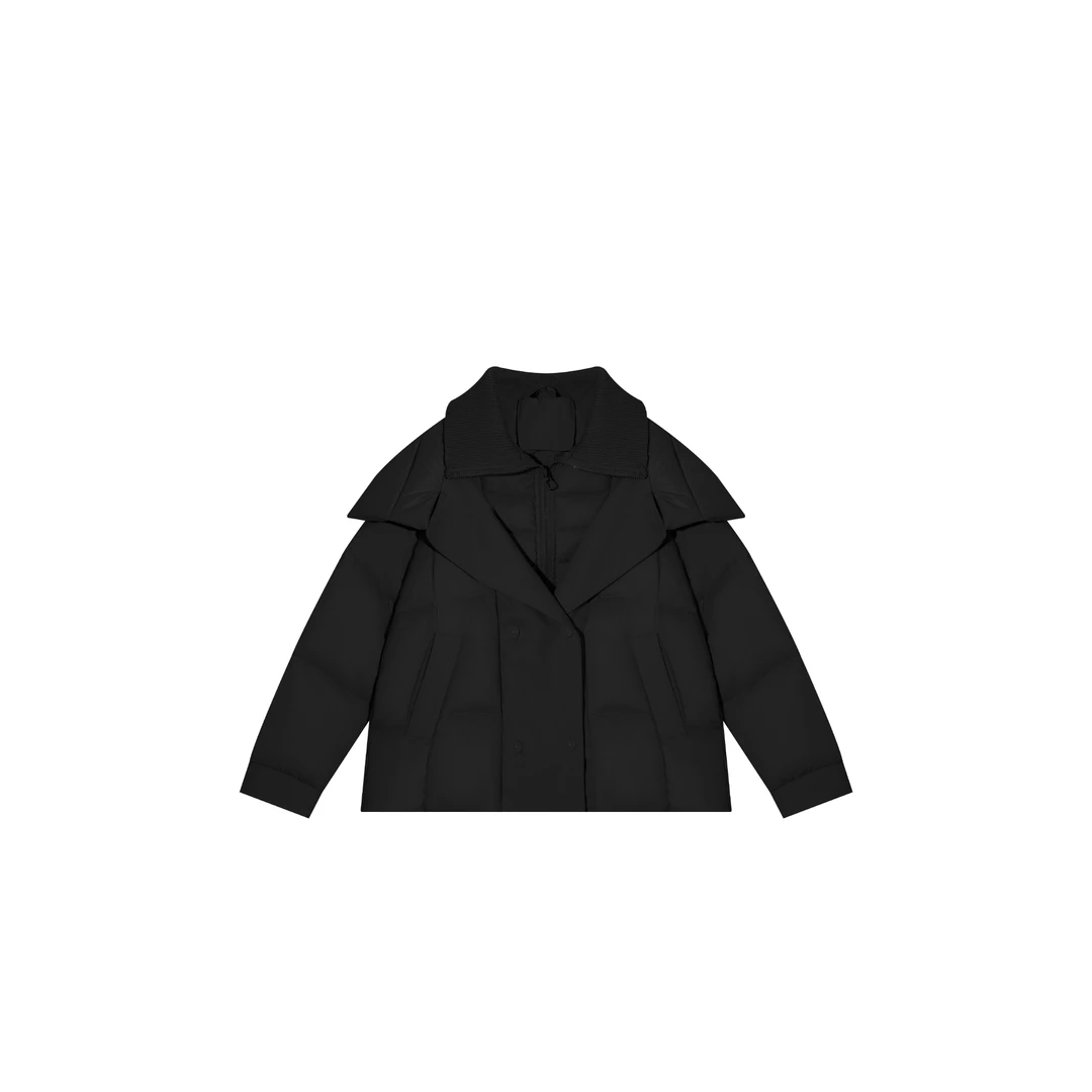 【黑色】羽绒服洋气时尚假两件加厚保暖QS67