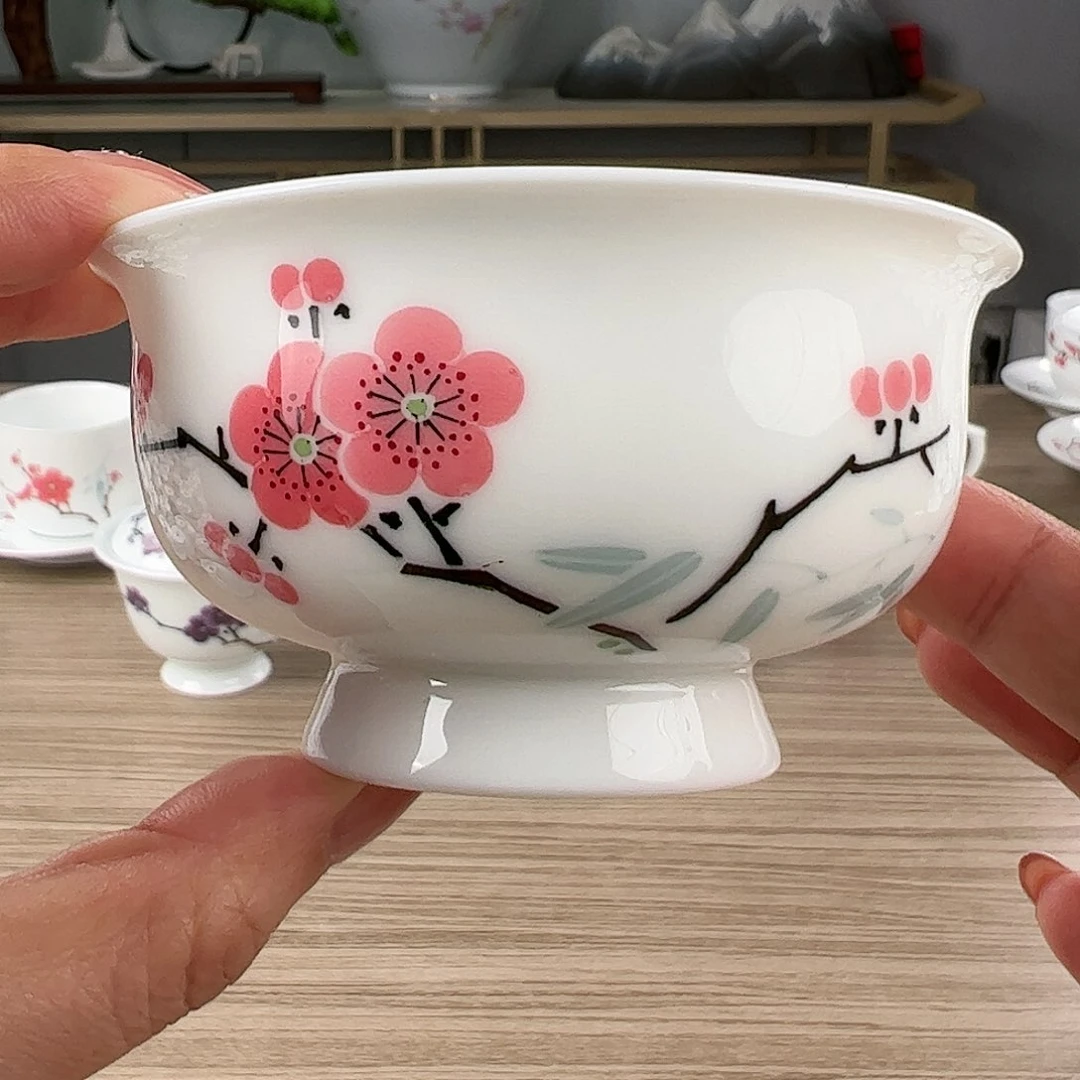 釉下翠竹梅花手绘卢氏杯