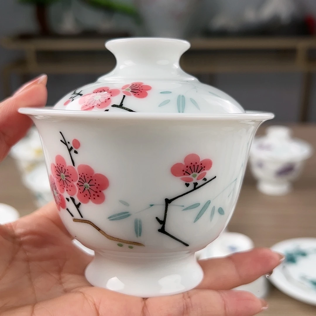 釉下翠竹梅花手绘