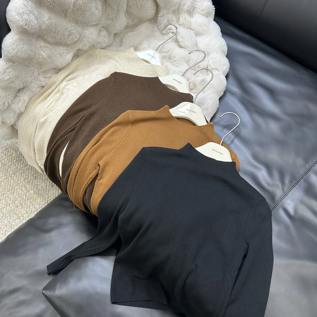 【锦衣鹊羽】立领早秋针织百搭长袖上衣