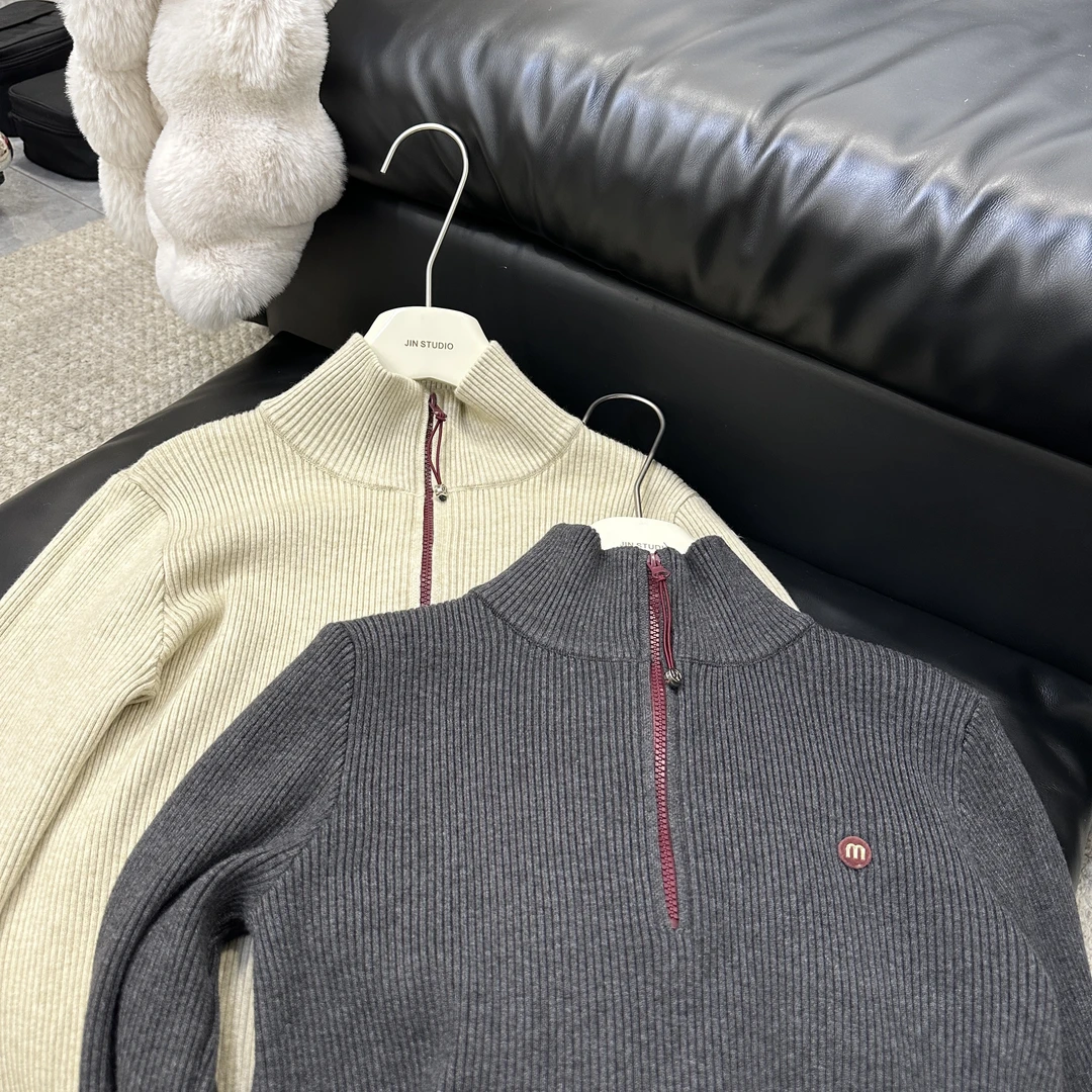 【锦衣鹊羽】半拉链立领厚实秋冬款针织毛衣