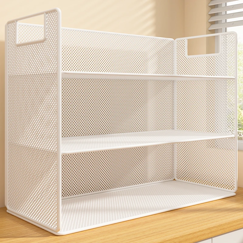 桌面置物架多层收纳架办公桌上书架分层架办公室工位整理神器台面