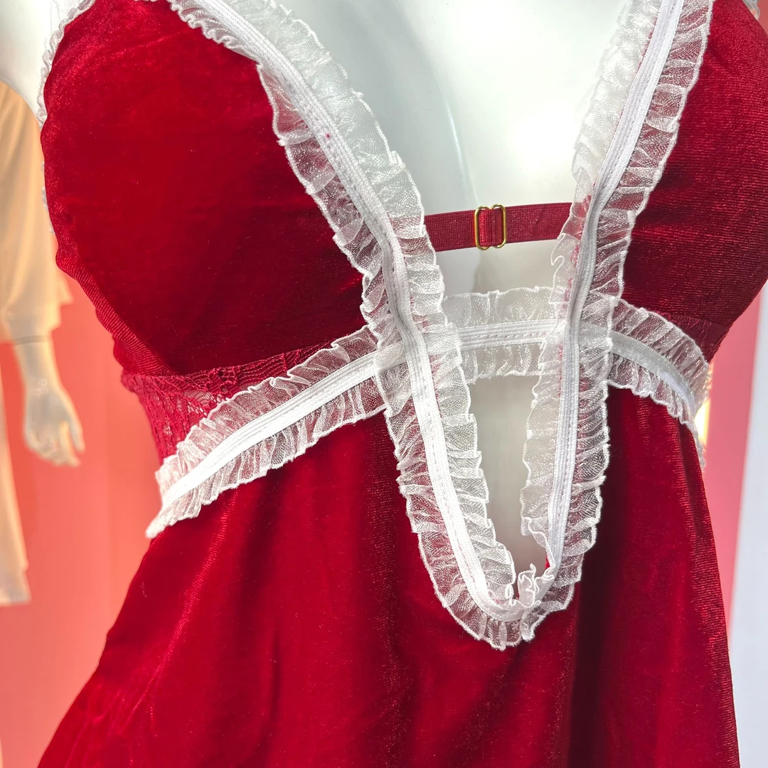 性感情趣睡衣 深V骚诱惑内衣服床上挑逗小胸显大睡裙激情火辣套装