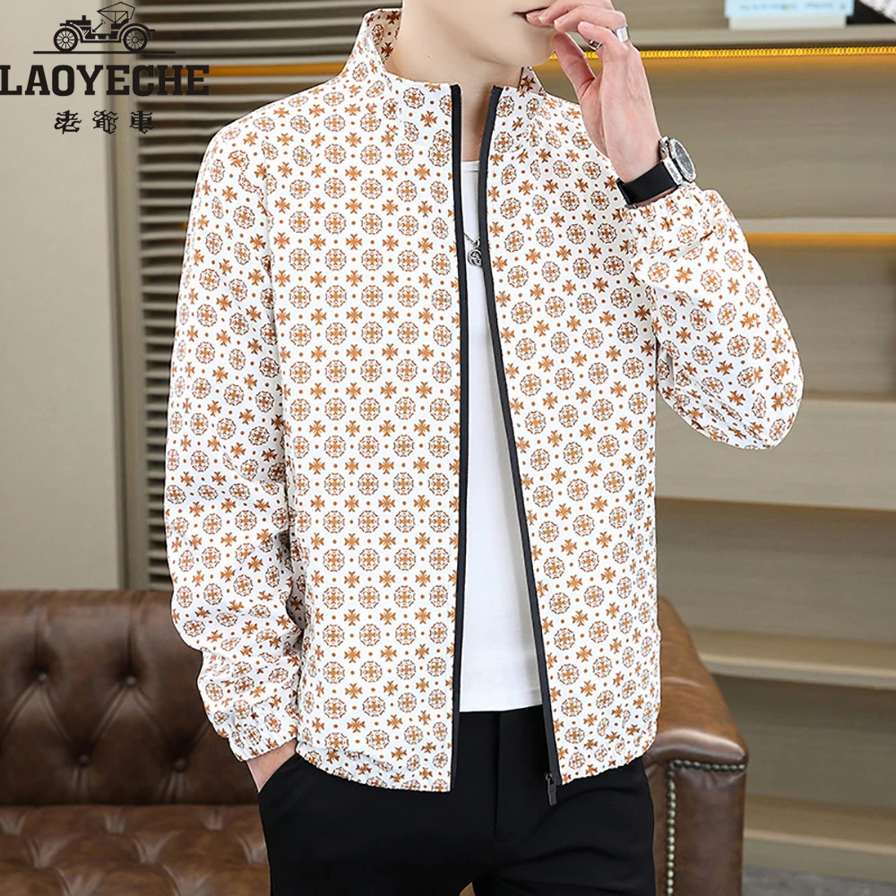 LAOYECHE/老爷车春秋款男士高端立领韩版百搭夹克时尚潮流外套男