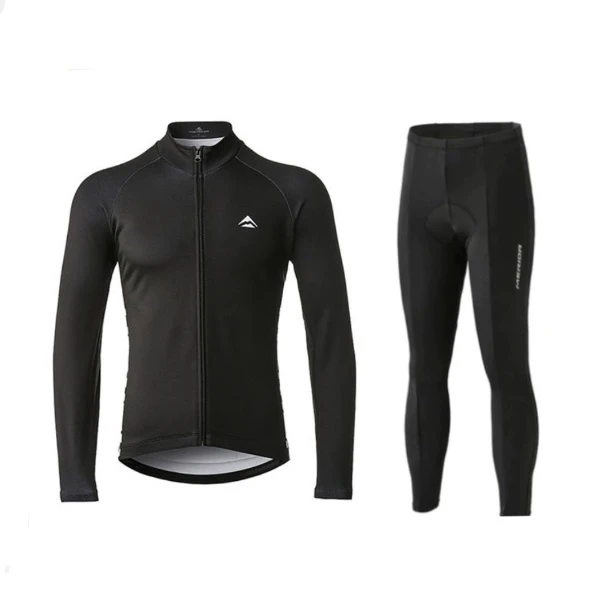 春秋薄款黑色速干骑行服套装户外运动服山地公路自行车装备