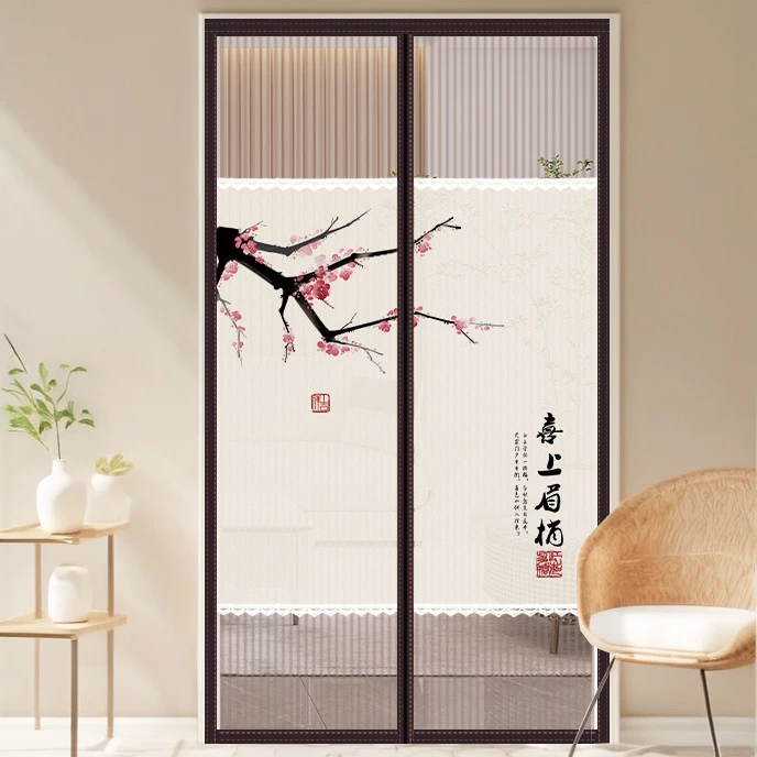 磁吸魔术贴免打孔透明门帘防蚊虫自粘通风隐私门帘子金刚网门帘