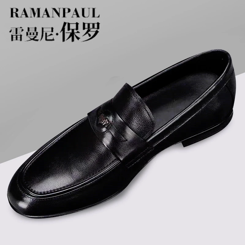 雷曼尼保罗品牌新款纯牛皮真皮时尚潮流男士软底商务皮鞋6618