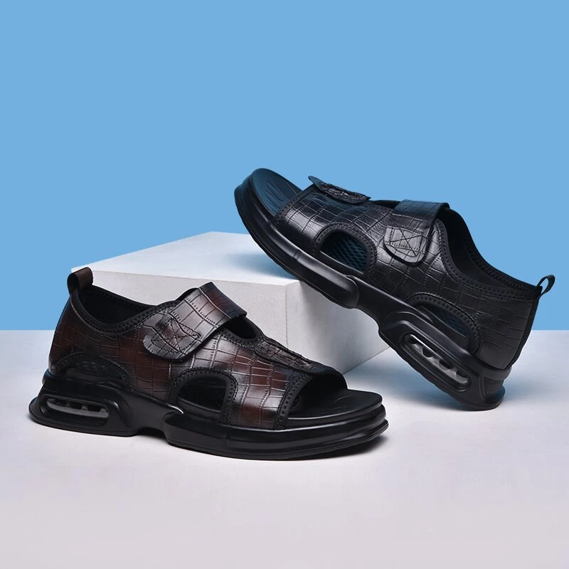 雷曼尼保罗品牌春上新品新款潮流真皮沙滩凉鞋2207