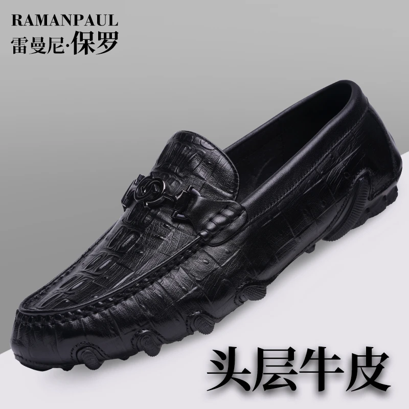 雷曼尼保罗高级感豆豆鞋2024新款懒人休闲皮鞋男士潮鞋2088