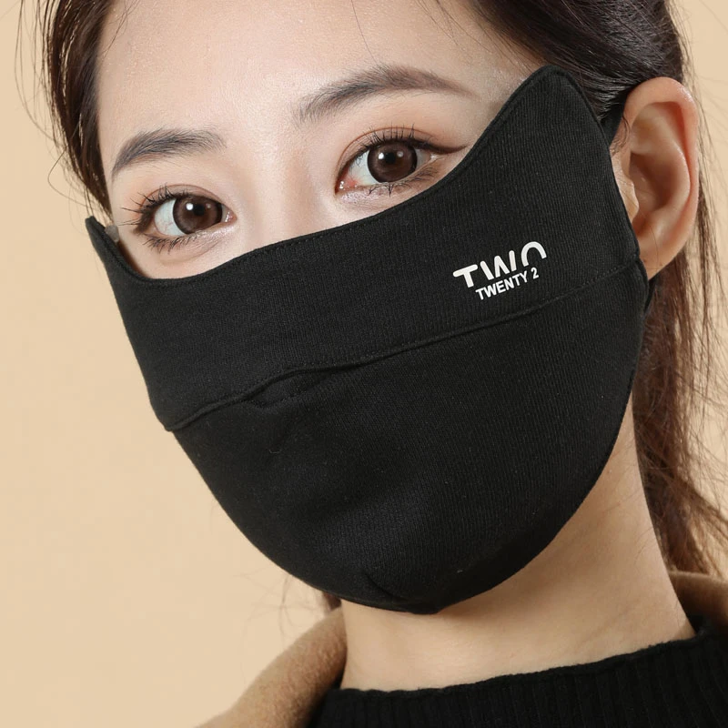 秋冬季口罩男女加大高颜值2024新款冬天潮款黑色保暖防寒防风透气