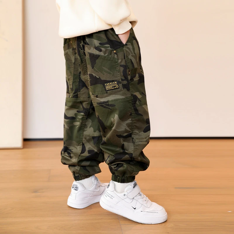 【春晓专属】秋冬款男童裤子秋冬儿童迷彩工装裤2023新款春秋款休闲