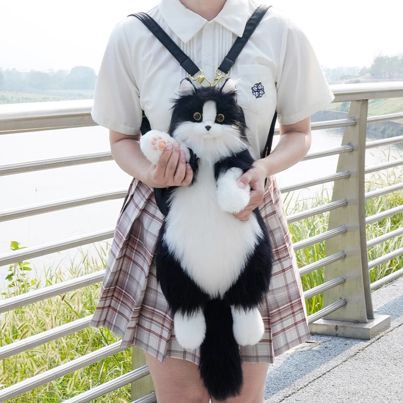 【奶牛猫】双11爆款仿真猫咪玩偶小猫背包毛绒公仔生日礼物平替好物