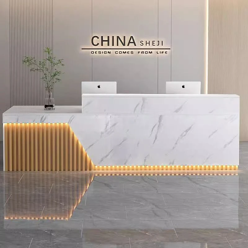 收银台小型服装店吧台理发店发廊前台接待台最新款高档轻奢