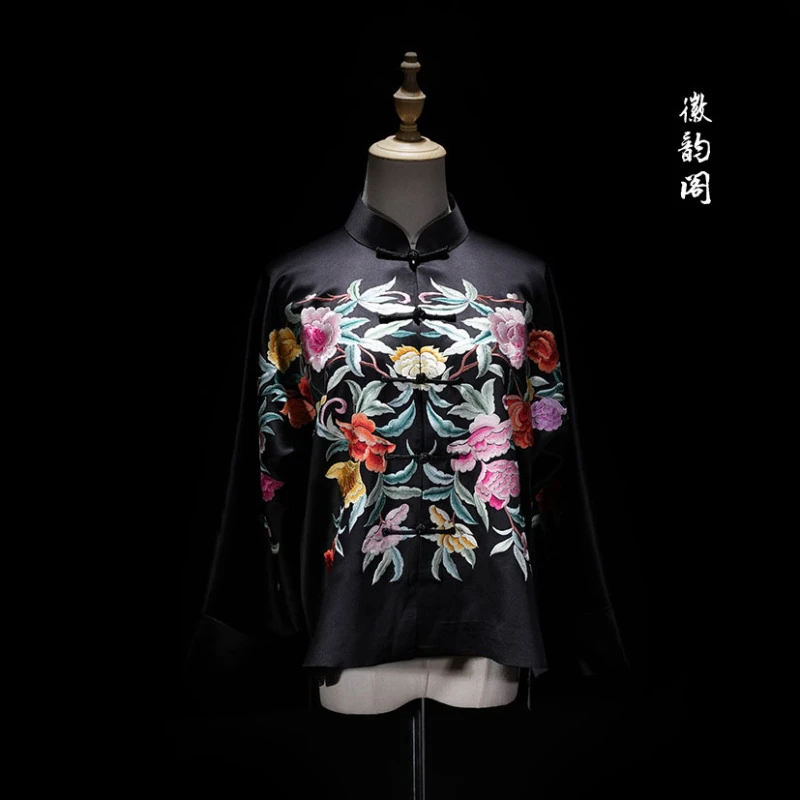 一剪梅 | 徽韵阁高定手推绣立领盘扣中式气质款外套