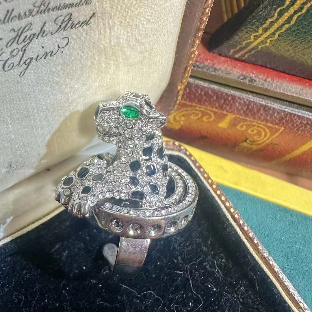 铜合金胸针 豹子戒指 中古vintage 重工胸针复古百搭