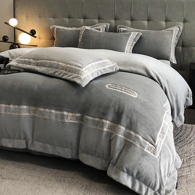高端轻奢高级感秋冬款加厚牛奶绒床上四件套床单被套3件套双面绒