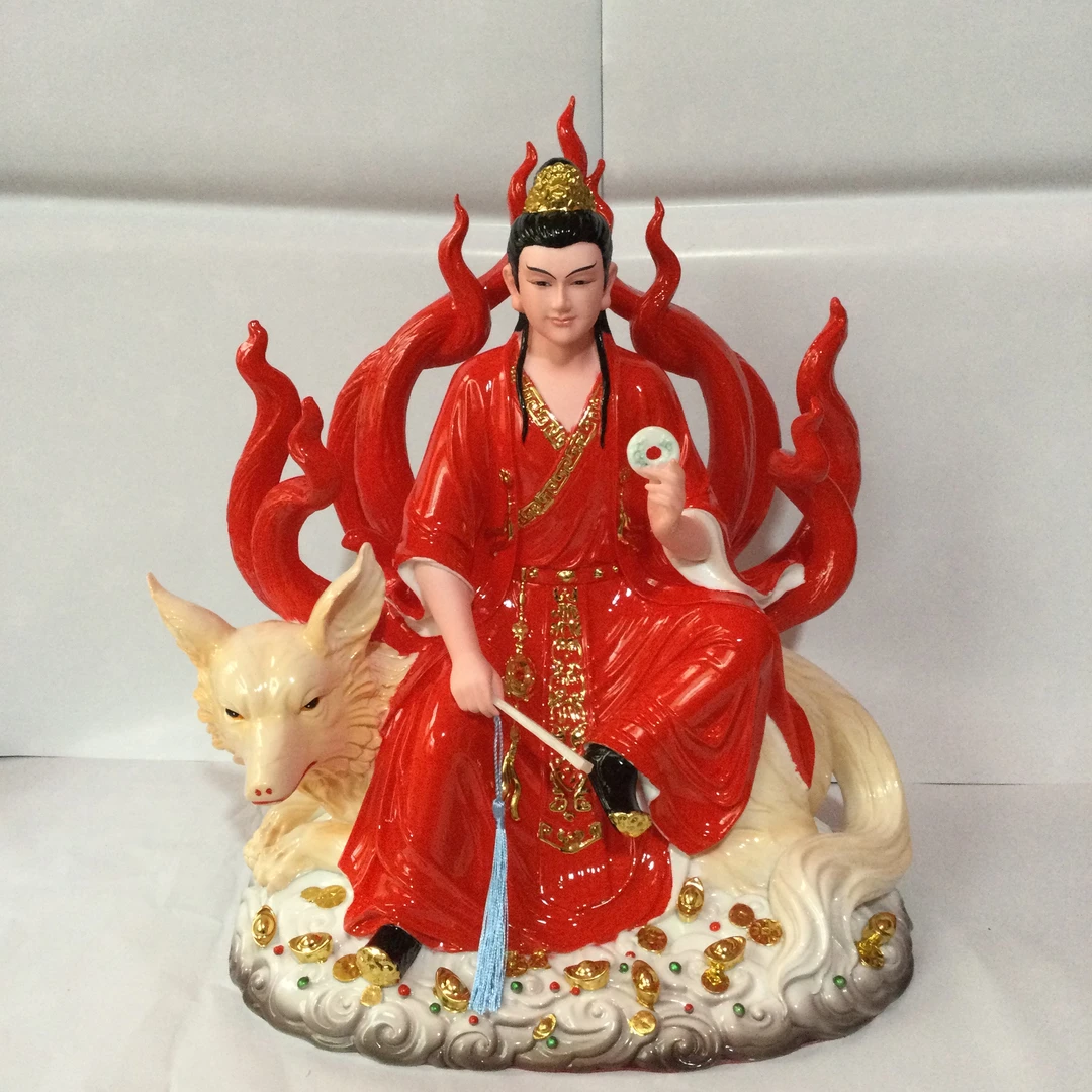 汉白玉空心男狐仙神像观音关公家居摆件玉石工艺品招桃花