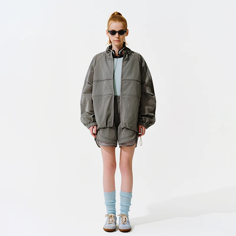 REKNOWN 明星同款灰色防晒外套+短裤套装