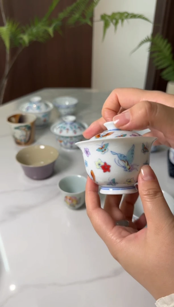 【闪购商品】景德镇斗彩手绘盖碗