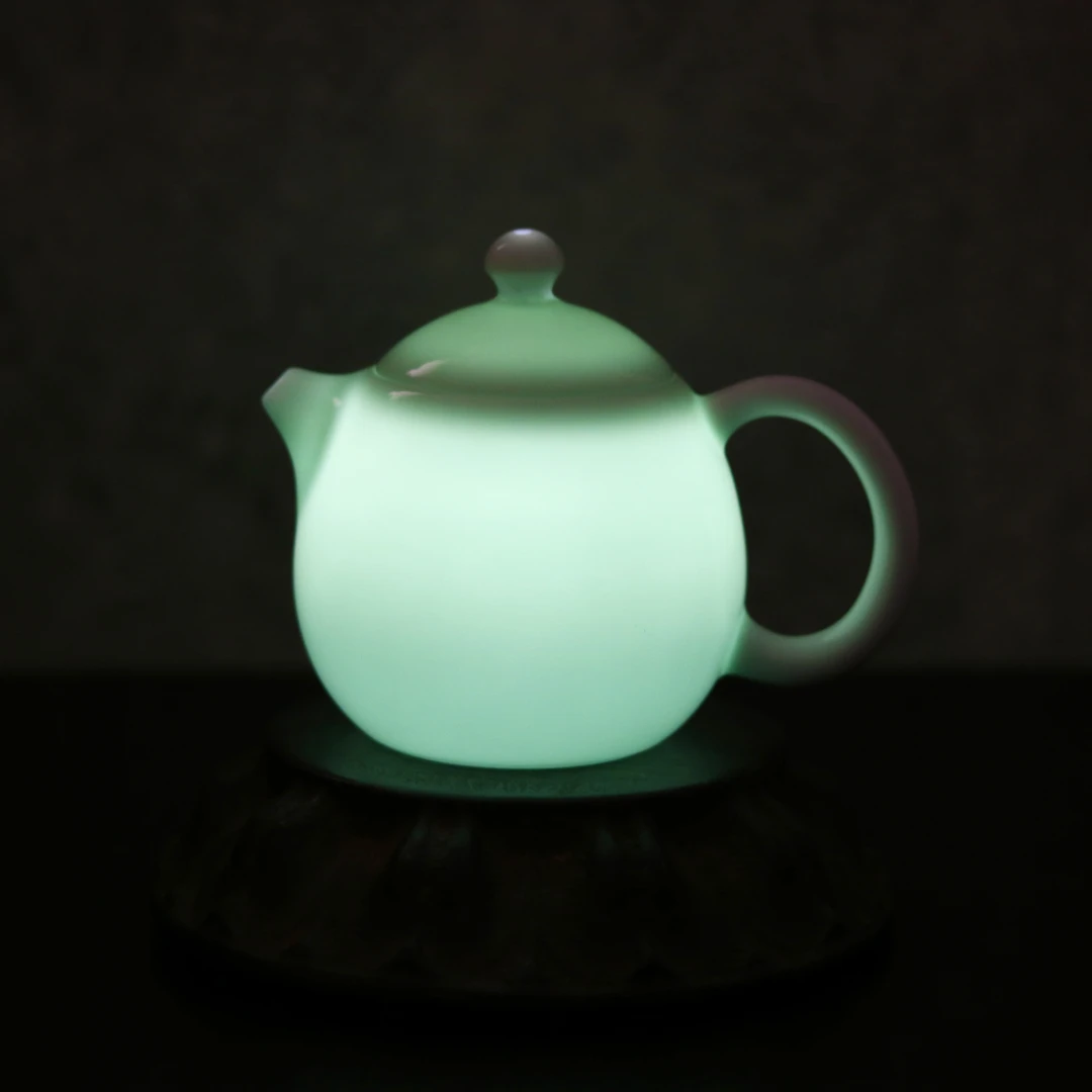 茗器山房出品 精工手工蓝瓷蓝龙蛋壶茶壶茶具 200cc