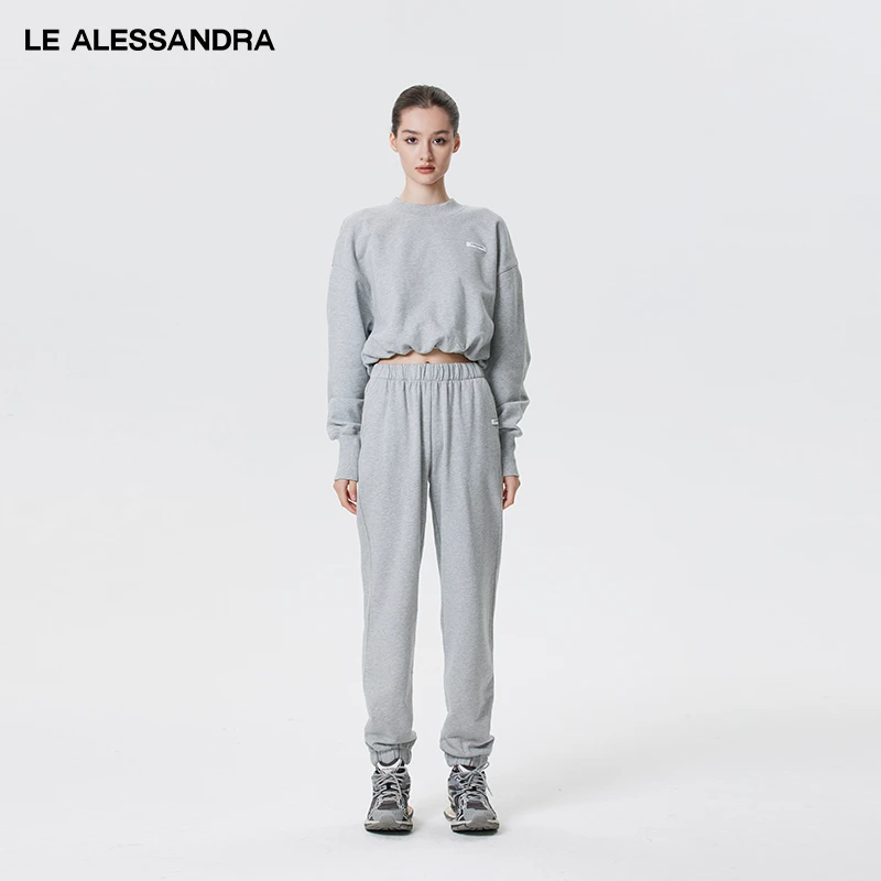 【辛芷蕾关晓彤同款】LE ALESSANDRA 短款云朵卫衣运动裤休闲套装