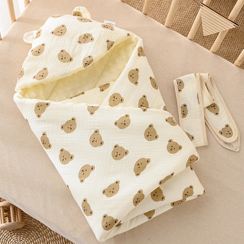 初生宝宝包单新生儿产房抱被加厚婴儿秋冬季包被抱被幼儿裹被两用