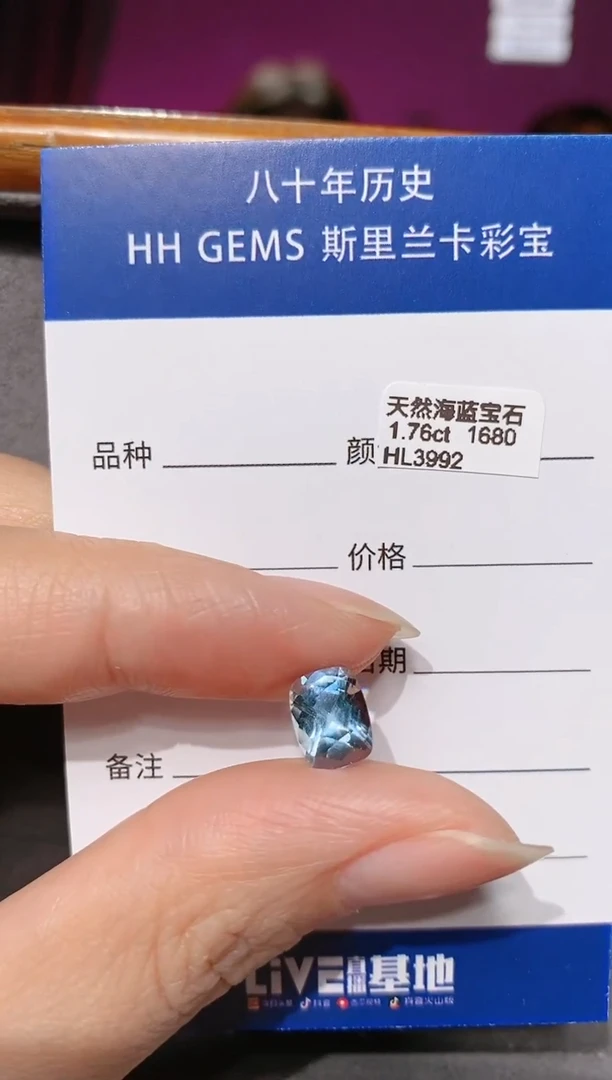 【闪购商品】海蓝宝石耳坠未镶嵌1.76ct HL3992