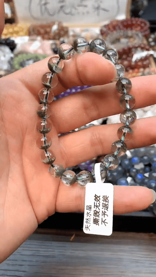 【闪购商品】水晶手链未镶嵌25 绿幽灵 8mm+