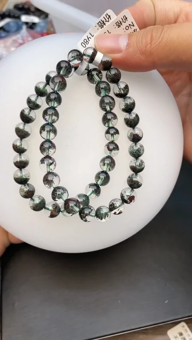 【闪购商品】水晶手链未镶嵌b382 绿幽灵7mm+ 多样性发其一