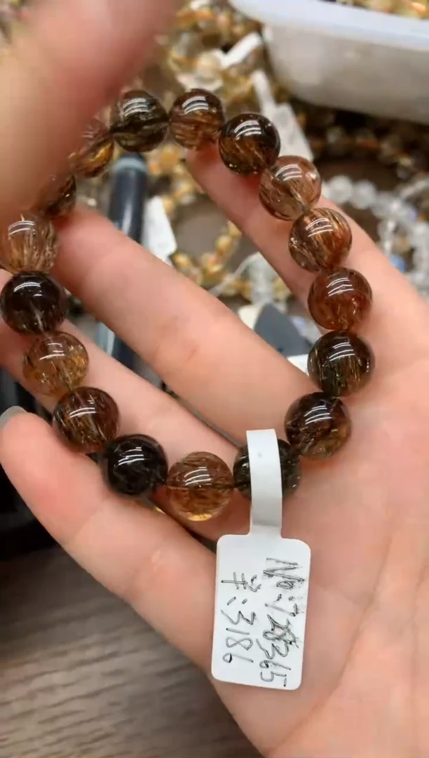 【闪购商品】水晶手串未镶嵌63 黑金超 12mm