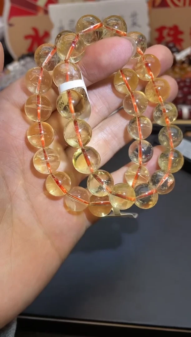 【闪购商品】水晶手串未镶嵌37 黄水晶 12mm多样性发其一