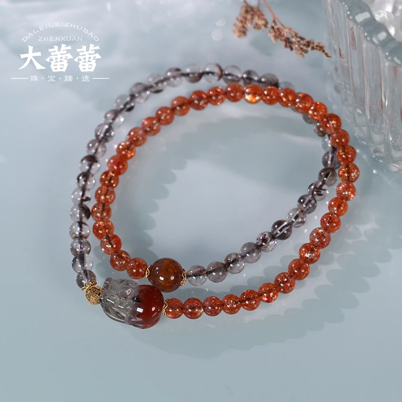 『事事皆赢』18k黑银钛配比双圈手串-多样性发其一