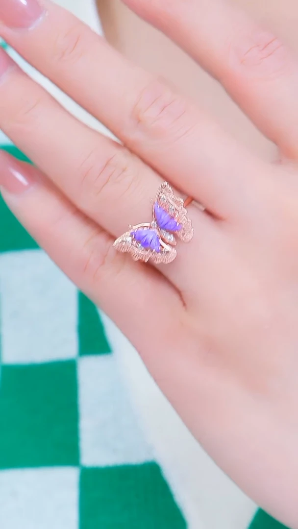 【闪购商品】苏纪石（舒俱来）戒指未镶嵌D024舒俱来蝴蝶戒指（多样性）