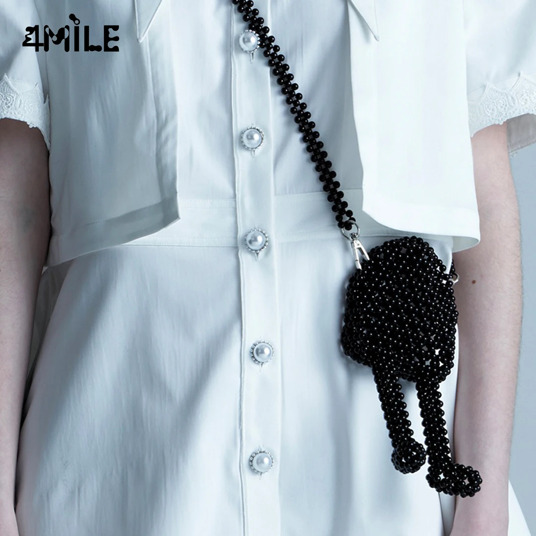 4MILE【积分】珠珠女孩精致斜挎迷你链条包设计师小众可爱口红包