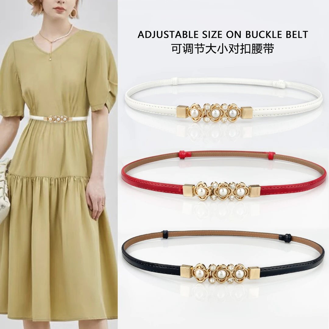 腰链感对带钻腰封女装饰带可调节大小细腰带女ins女士女款皮带