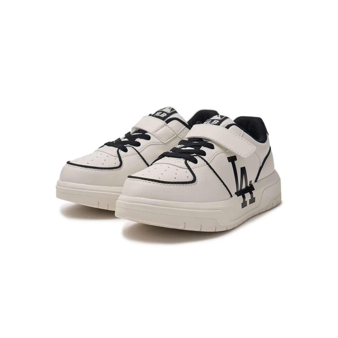 mlb儿童经典白色潮流百搭板鞋中大童时尚魔术贴低帮童鞋7ASXLB64N