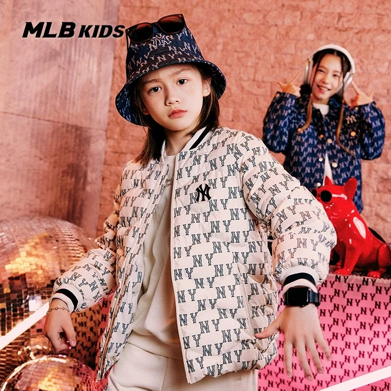 MLB【商场同款】儿童羽绒服大童时尚洋气保暖鹅绒服冬童装7ADJM0136