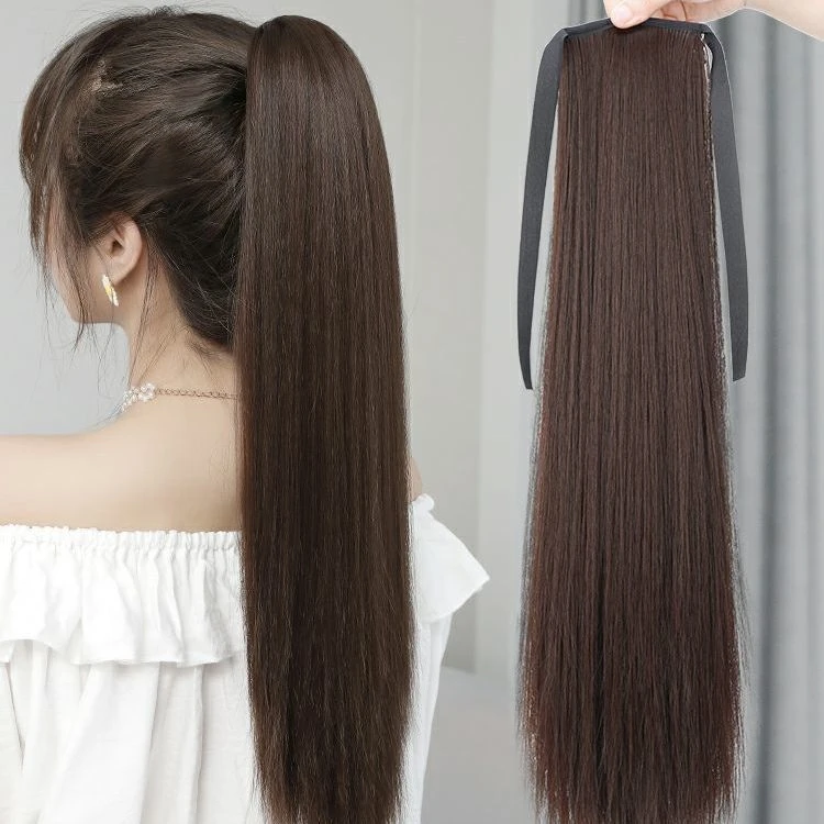 假发马尾女绑带式直发高马尾自然超长假马尾网红超轻抓夹式假辫子
