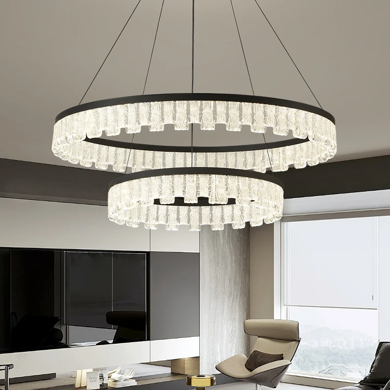 客厅吊灯意式轻奢圆环高级感现代极简约大厅主灯大气2024新款灯具