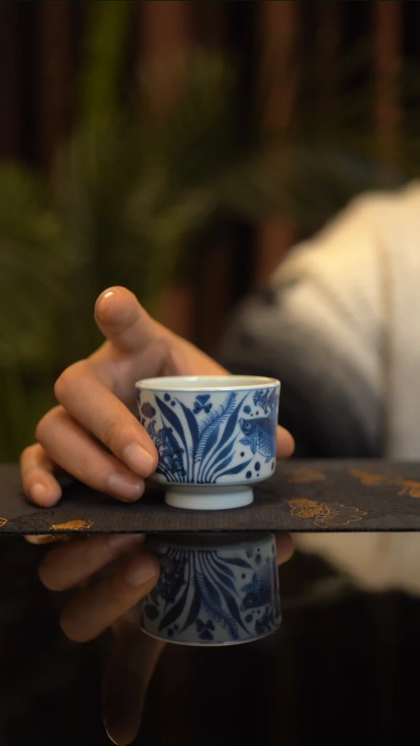 【闪购商品】@@@@@元青花鱼藻杯@@@@@