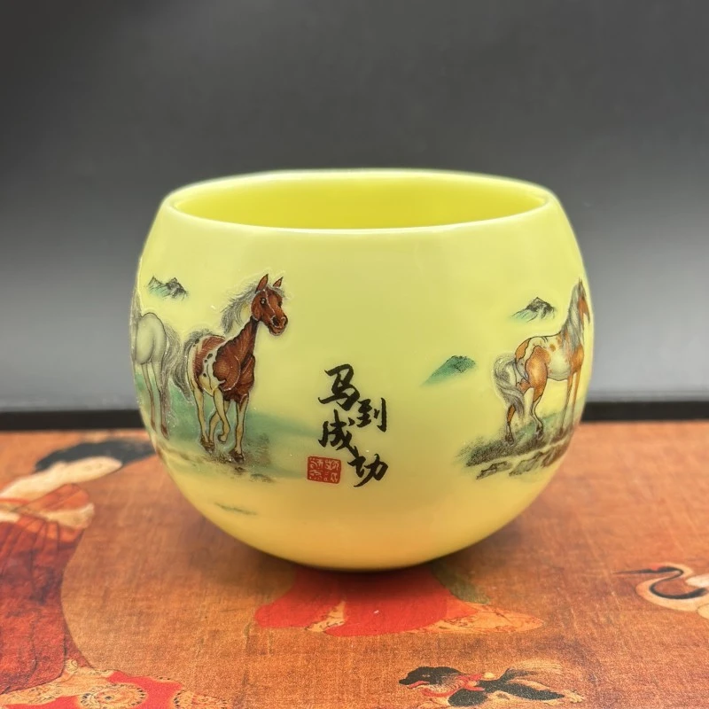 【b马到成功】陶瓷主人杯纯手工精美品茗杯